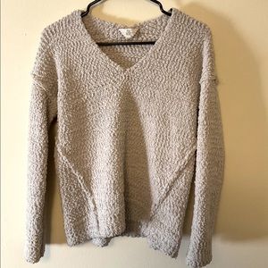 Cream Pink Rose Sweater